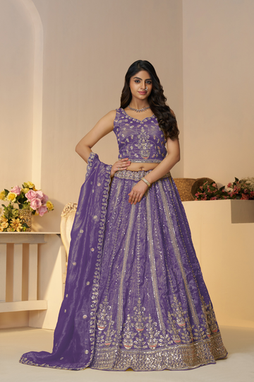 Dark Purple Bridal Lehenga