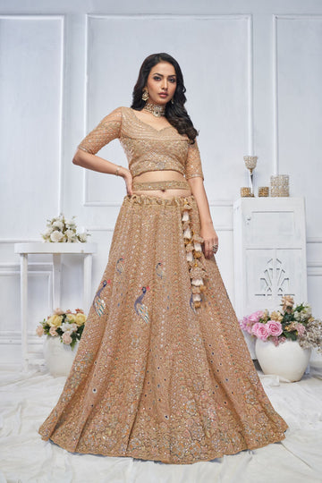 Showstopper Mustard Embroidered Bridal Wear Lehenga