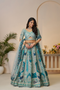 Rajsi Haathi Collection: Sky Blue Bridal Lehenga with Embroidery