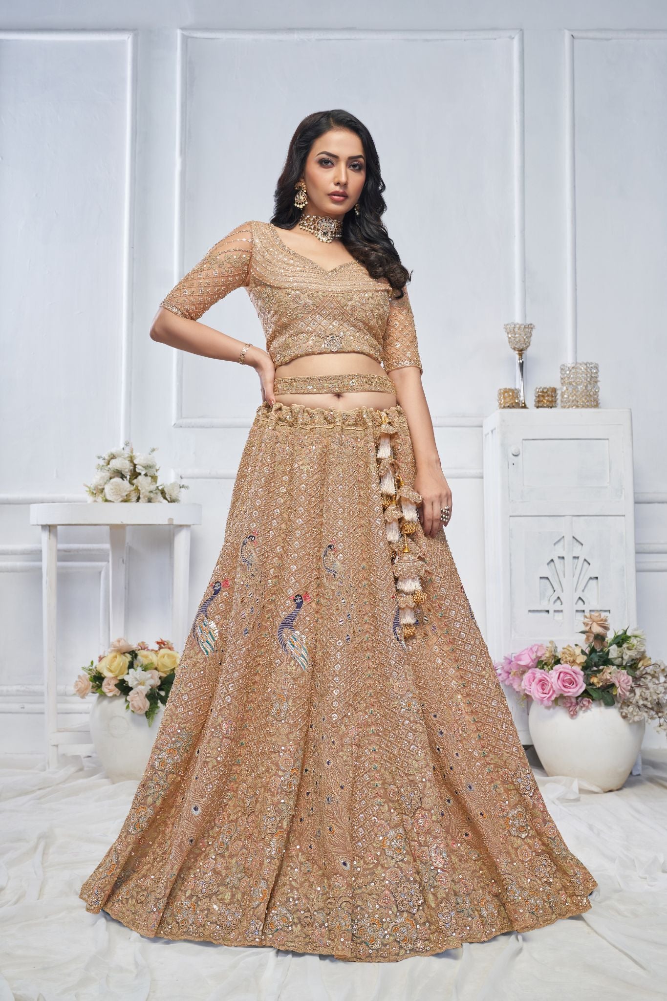 Showstopper Mustard Embroidered Bridal Wear Lehenga