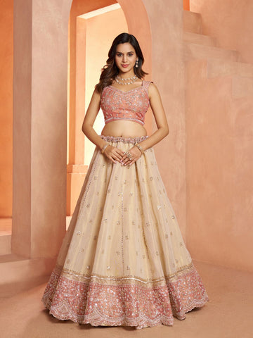 Designer Peach  Lehenga with Luxurious Embellished Details