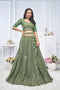 Graceful Green Bridal Wear Lehenga with Elegant Detailing