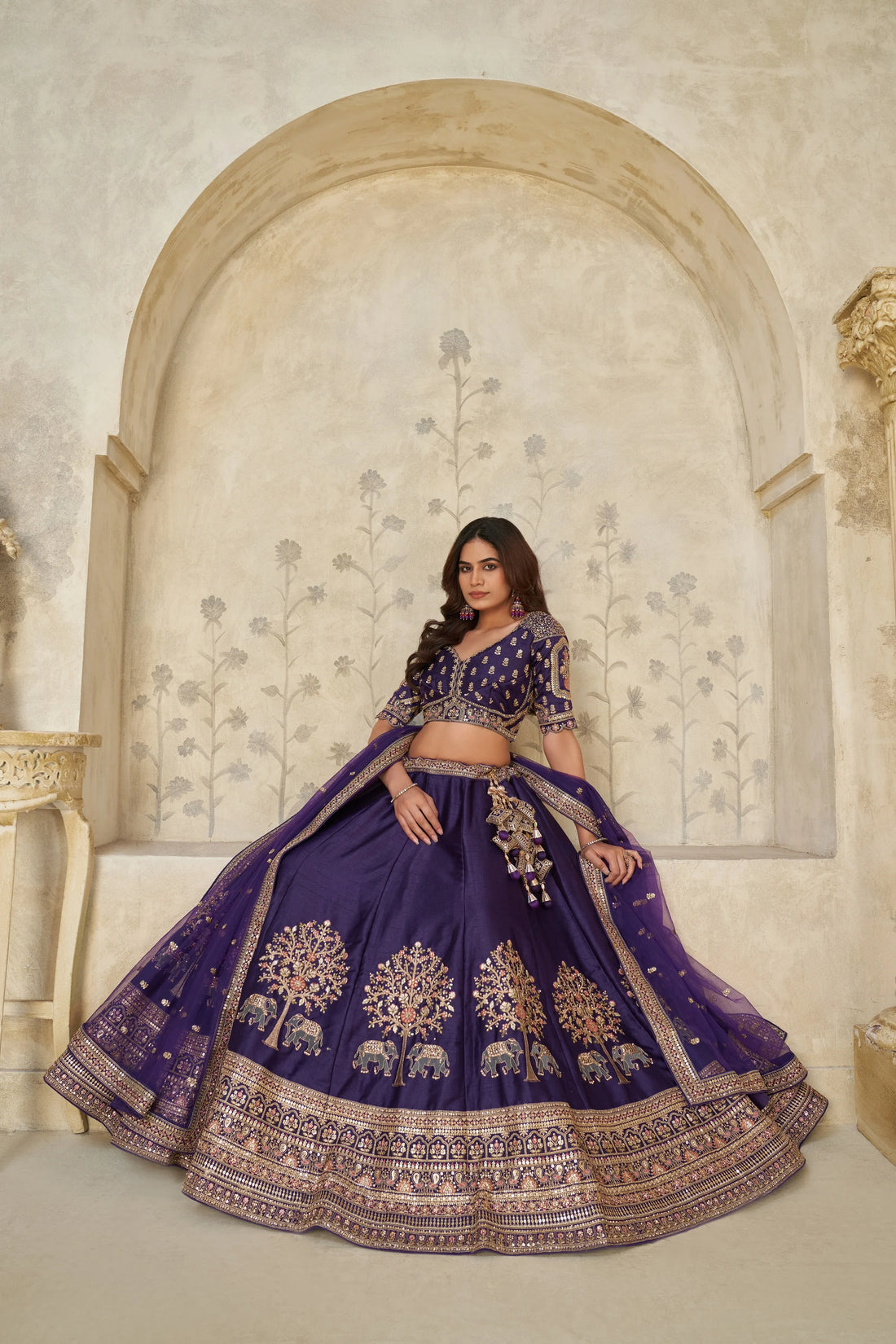 Purple Heritage Luxe Lehenga - Kesar Fab