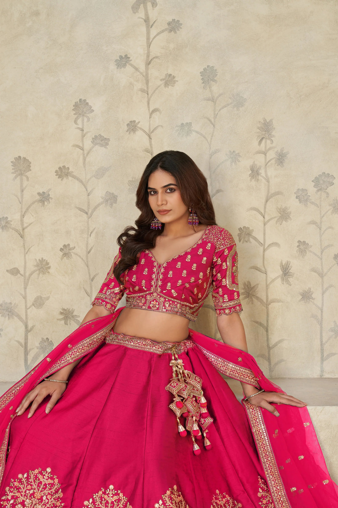 Pink Heritage Luxe Lehenga - Kesar Fab