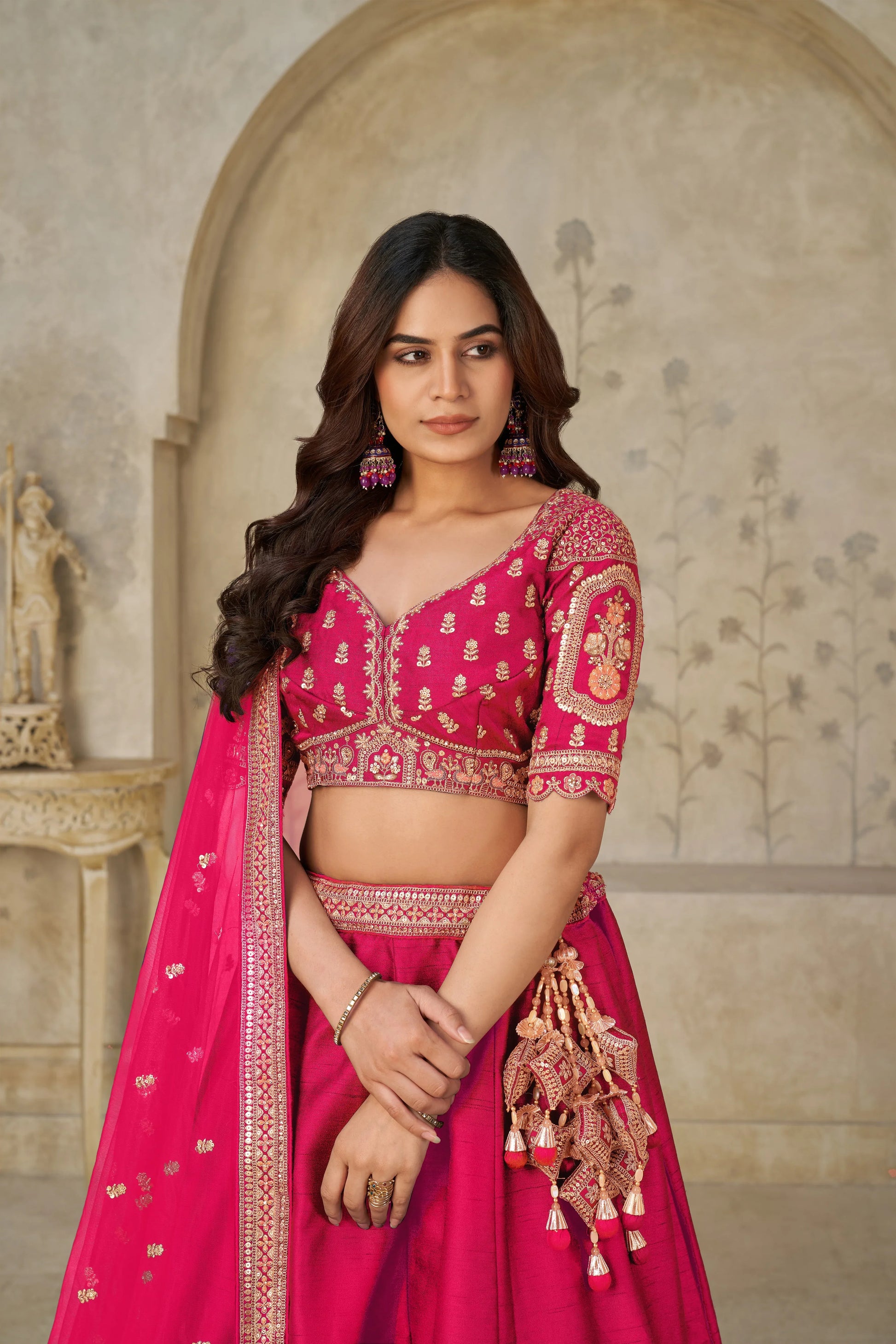 Pink Heritage Luxe Lehenga - Kesar Fab