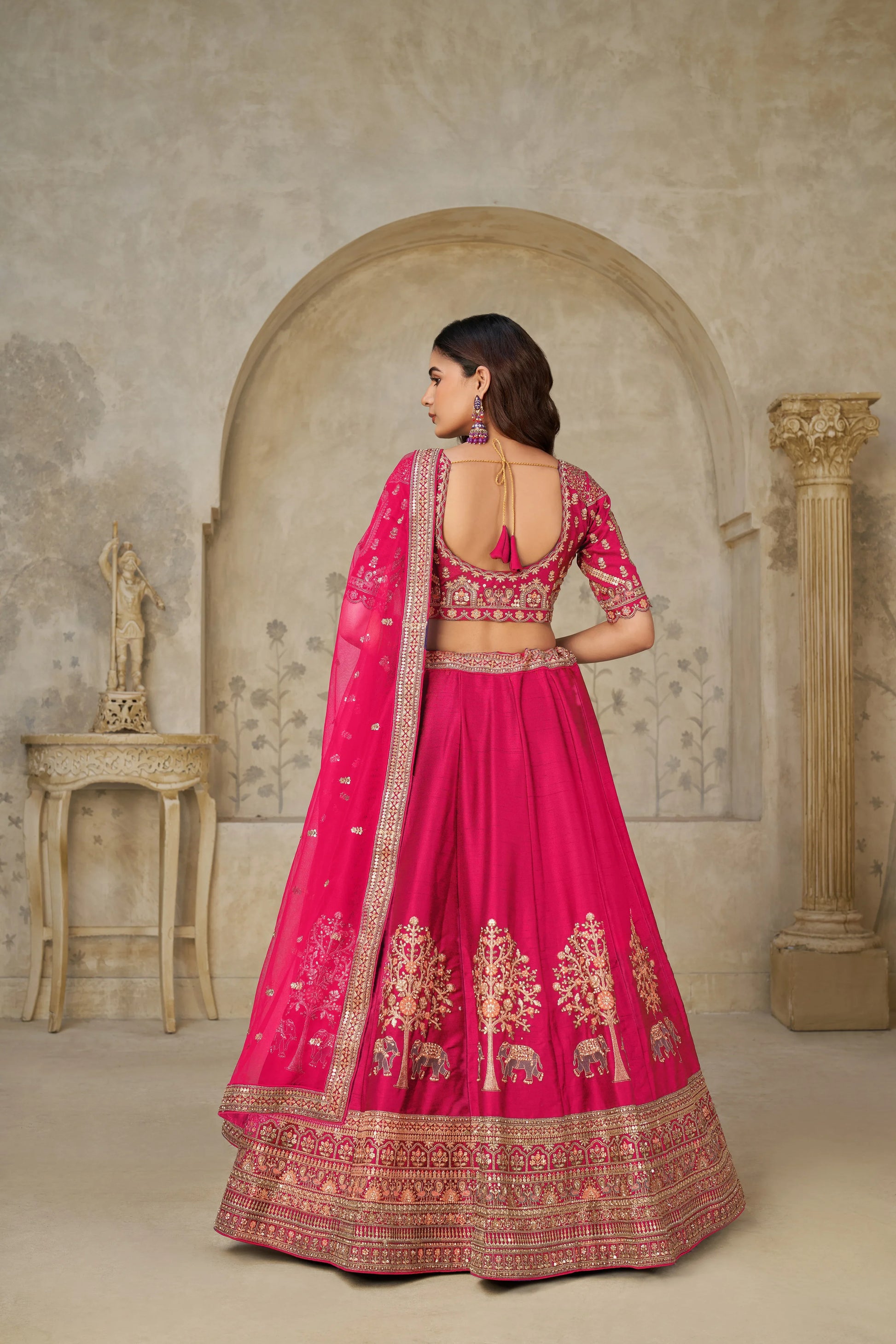 Pink Heritage Luxe Lehenga - Kesar Fab