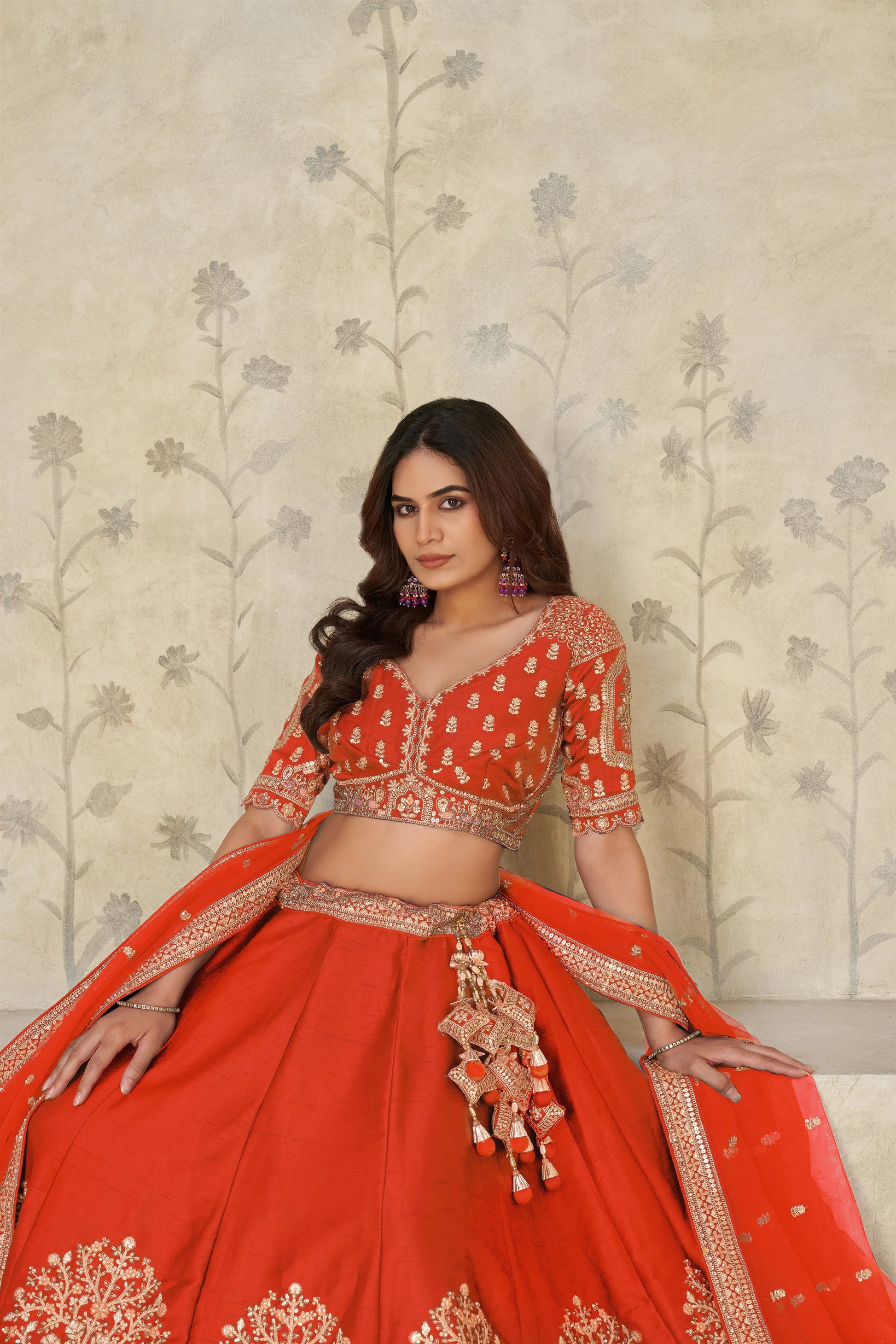 Rust Heritage Luxe Lehenga - Kesar Fab
