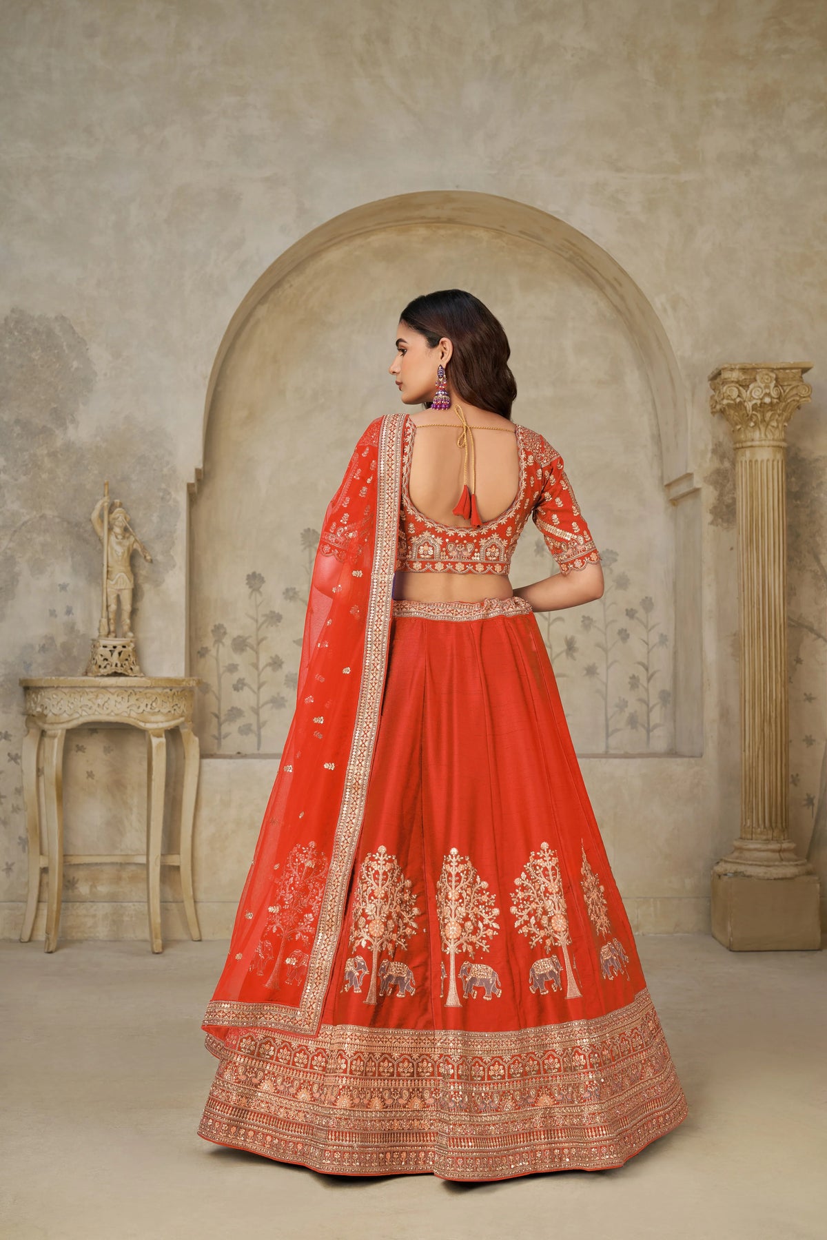 Rust Heritage Luxe Lehenga - Kesar Fab