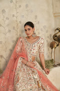 Premium Ivory Embroidered Lehenga - Kesar Fab