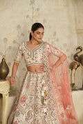 Premium Ivory Embroidered Lehenga - Kesar Fab
