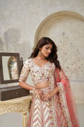 Premium Cream Embroidered Lehenga - Kesar Fab