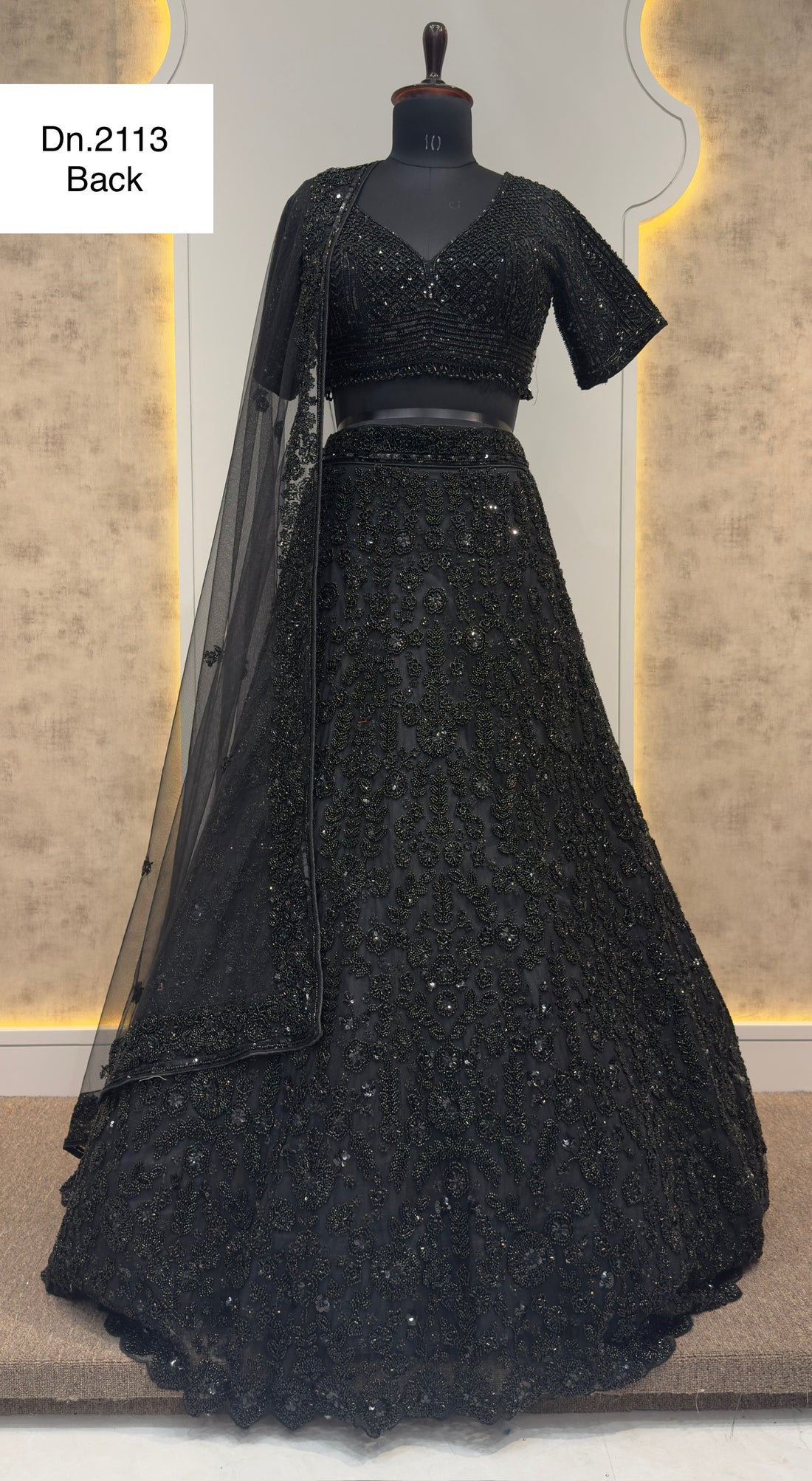 White Beads Net Lehenga for Traditional Occasion Wear