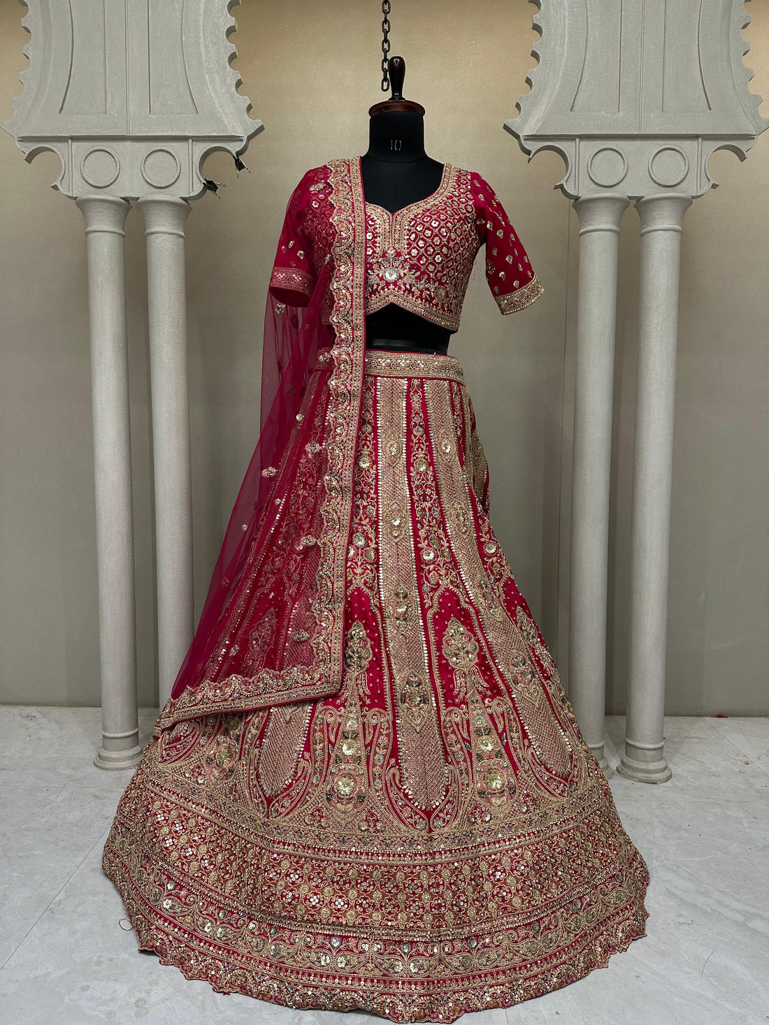 Red Raw Silk Lehenga Made for Grand Moments