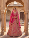 Rani Raw Silk Wedding Lehenga Designed with Fine Bead Couture