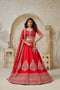 Red Banarasi Silk Embroidered Lehenga