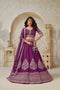Wine Banarasi Silk Embroidered Lehenga