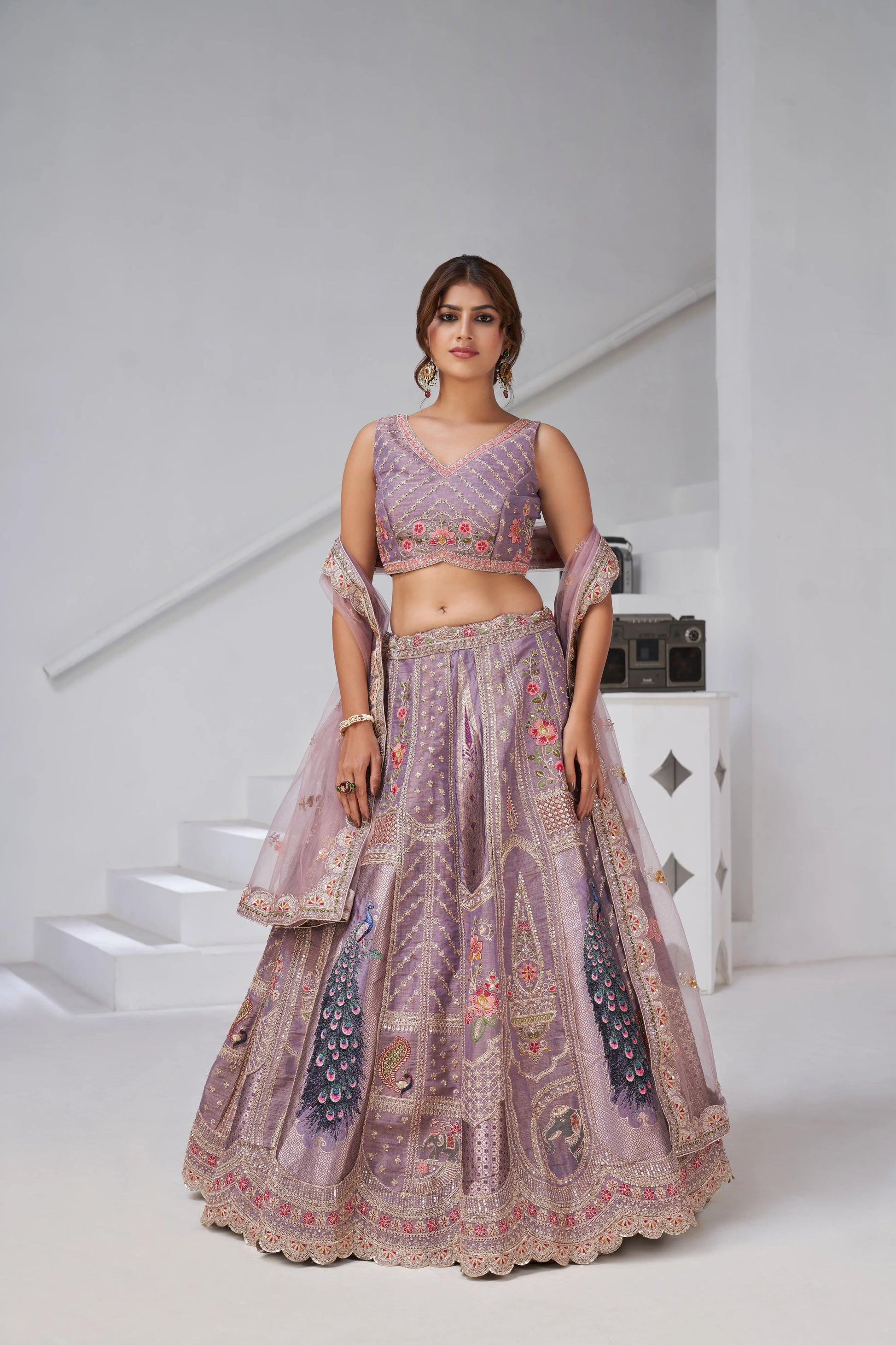 Classic Bridal Lehenga – Purple - Kesar Fab