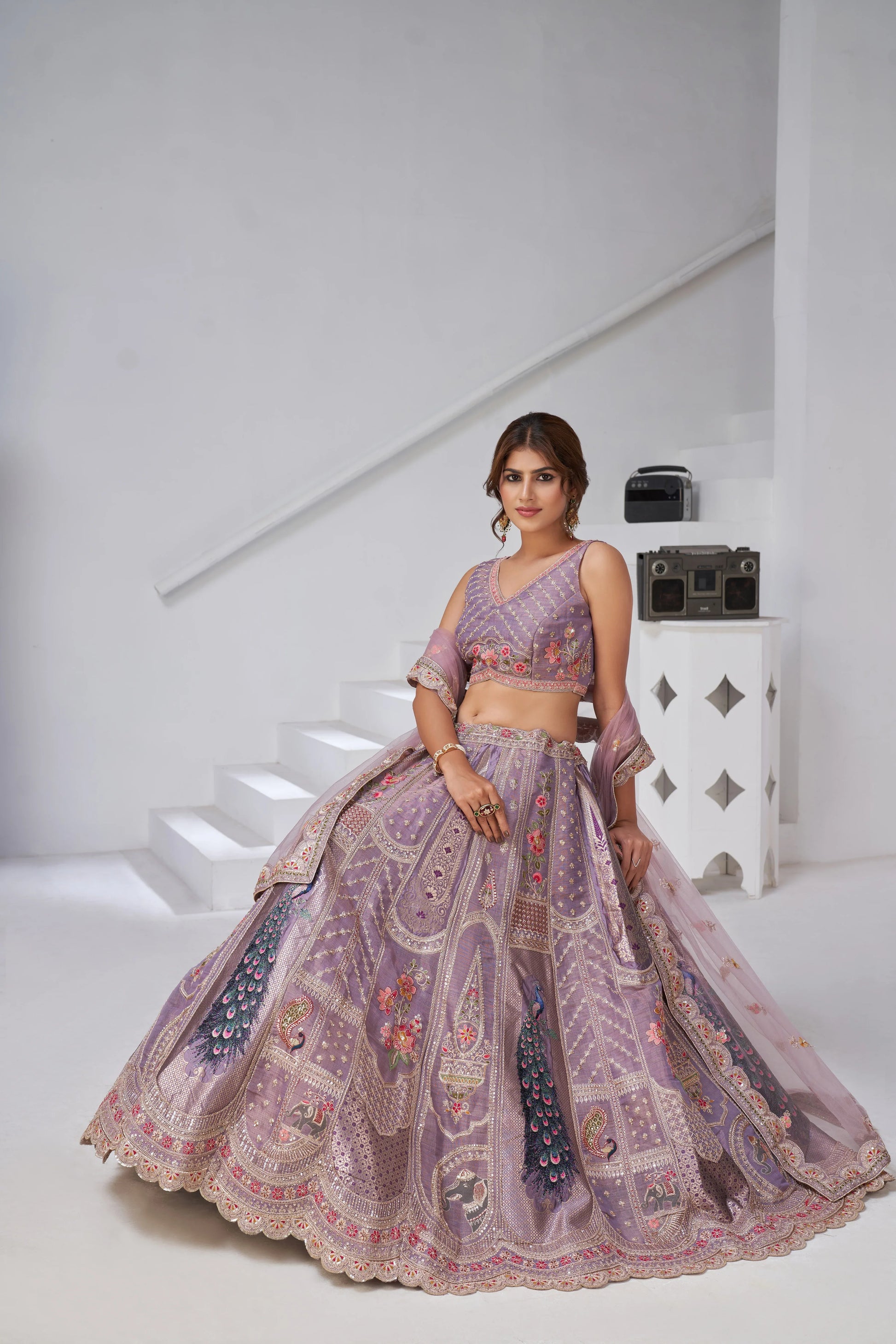 Classic Bridal Lehenga – Purple - Kesar Fab