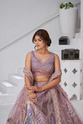Classic Bridal Lehenga – Purple - Kesar Fab