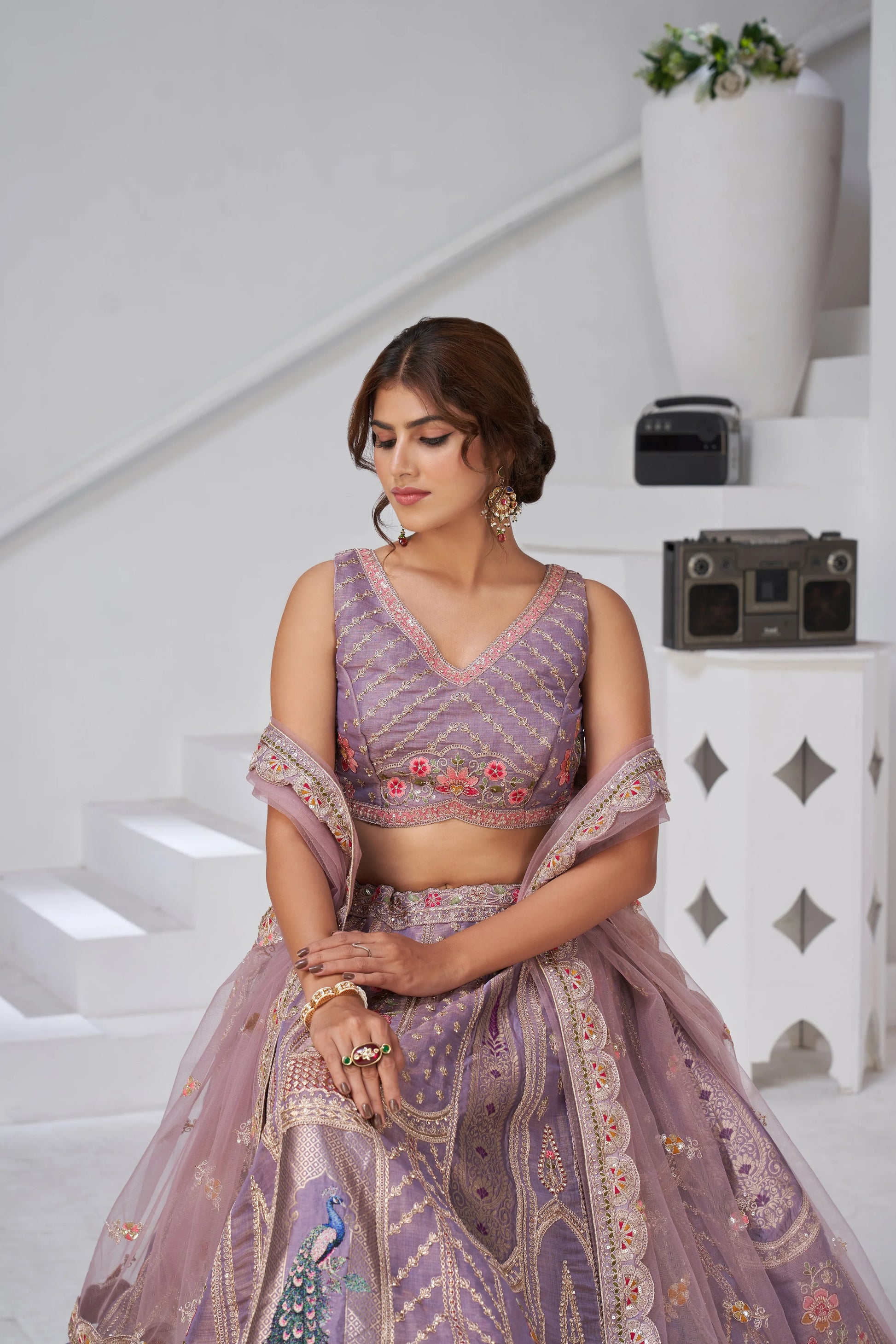 Classic Bridal Lehenga – Purple - Kesar Fab
