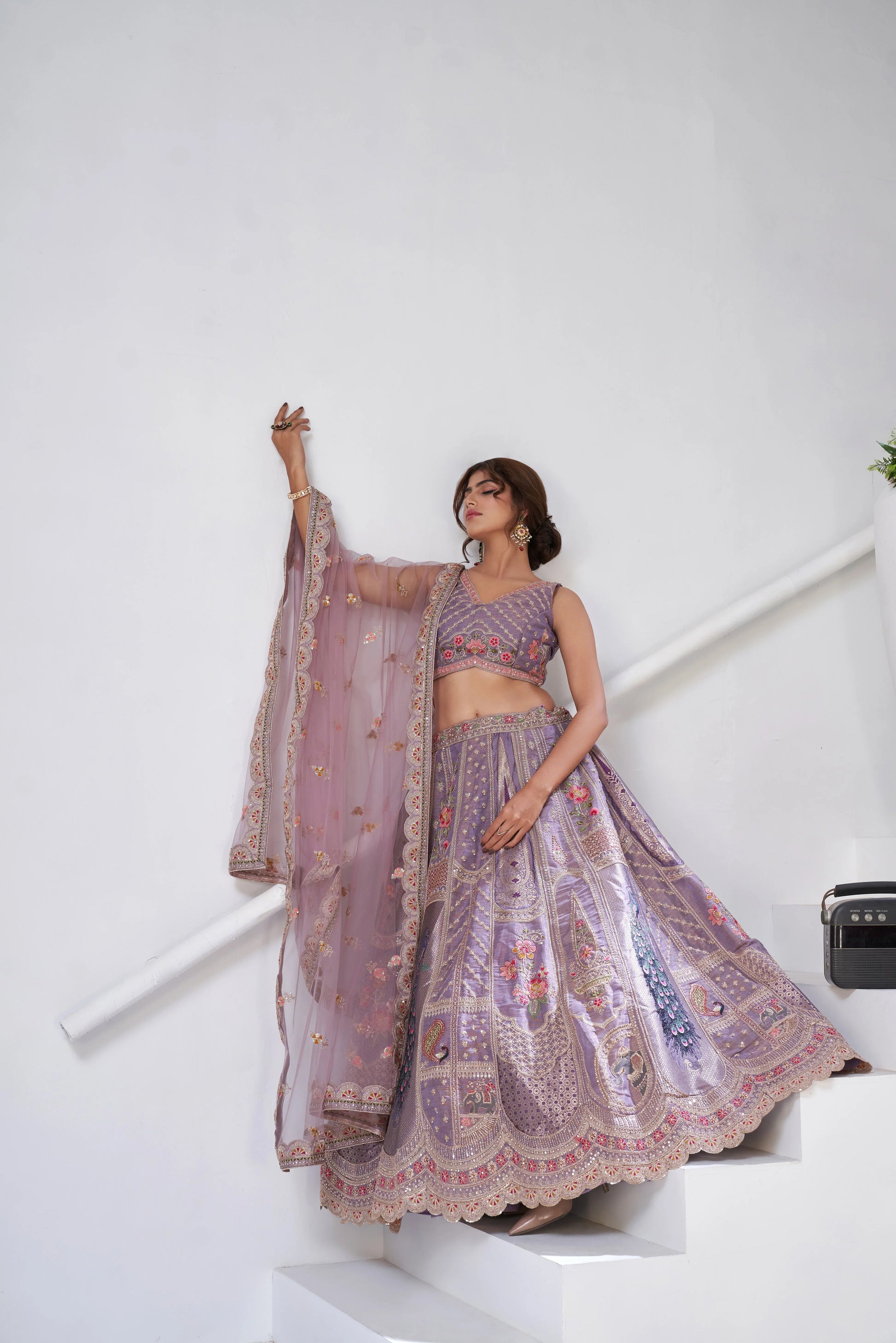 Classic Bridal Lehenga – Purple - Kesar Fab