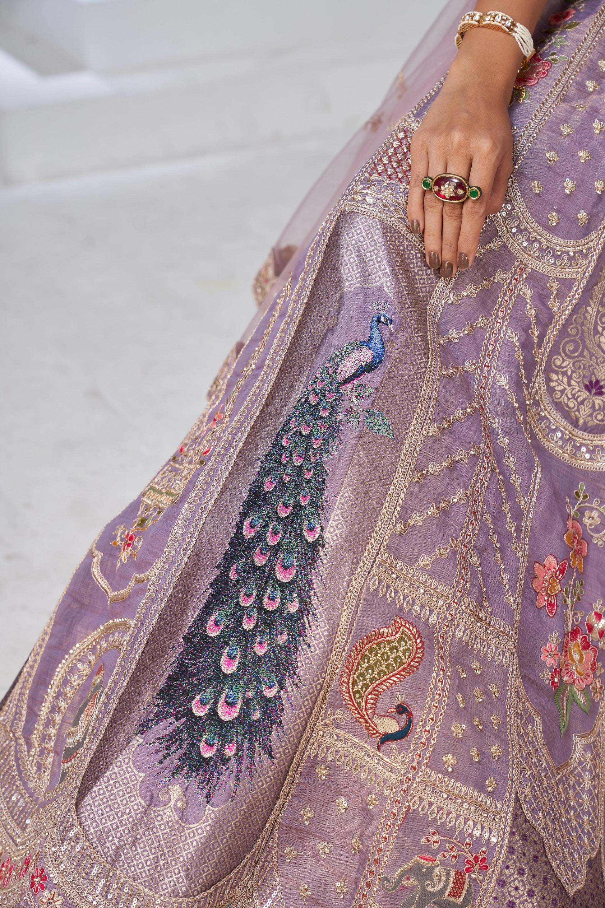 Classic Bridal Lehenga – Purple - Kesar Fab