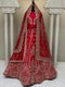 Bridal Red Raw Silk Lehenga with intricate work of beads