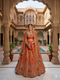 Royal Rust Raw Silk Wedding Lehenga with Heavy Work