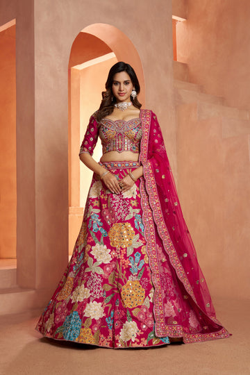 Premium Floral Embroidered Designer Lehenga Choli Set