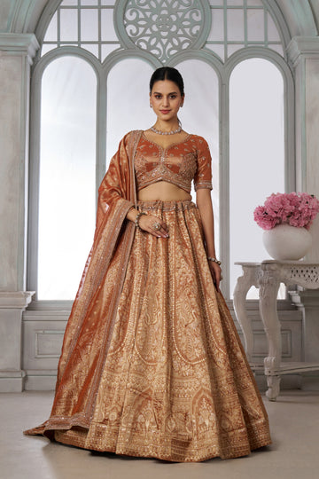 Rust Royal Heritage  Lehenga