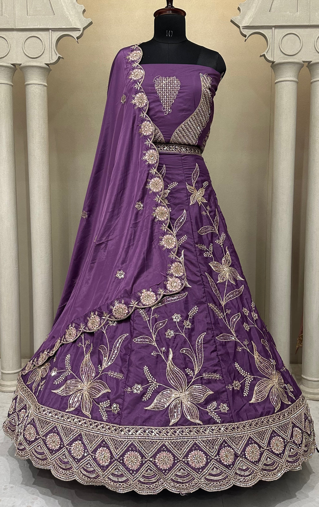 Pink Tissue Silk Celebration Lehenga with a Luxe Finish