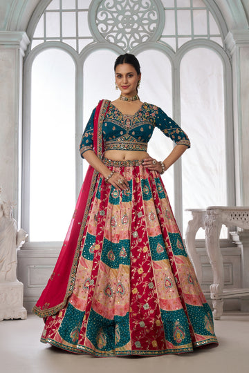 Designer Multi-Color  Lehenga Choli with Embroidered Blouse