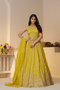 Haldi Ceremony Lehenga with Sequin and Cut Dana Work