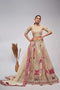 Bright Cream Bridal Lehenga Choli Set with Paisley & Peacock Embroidery