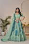 Royal Grandeur Sky Blue Bridal Lehenga with Paisley and Peacock Embroidery