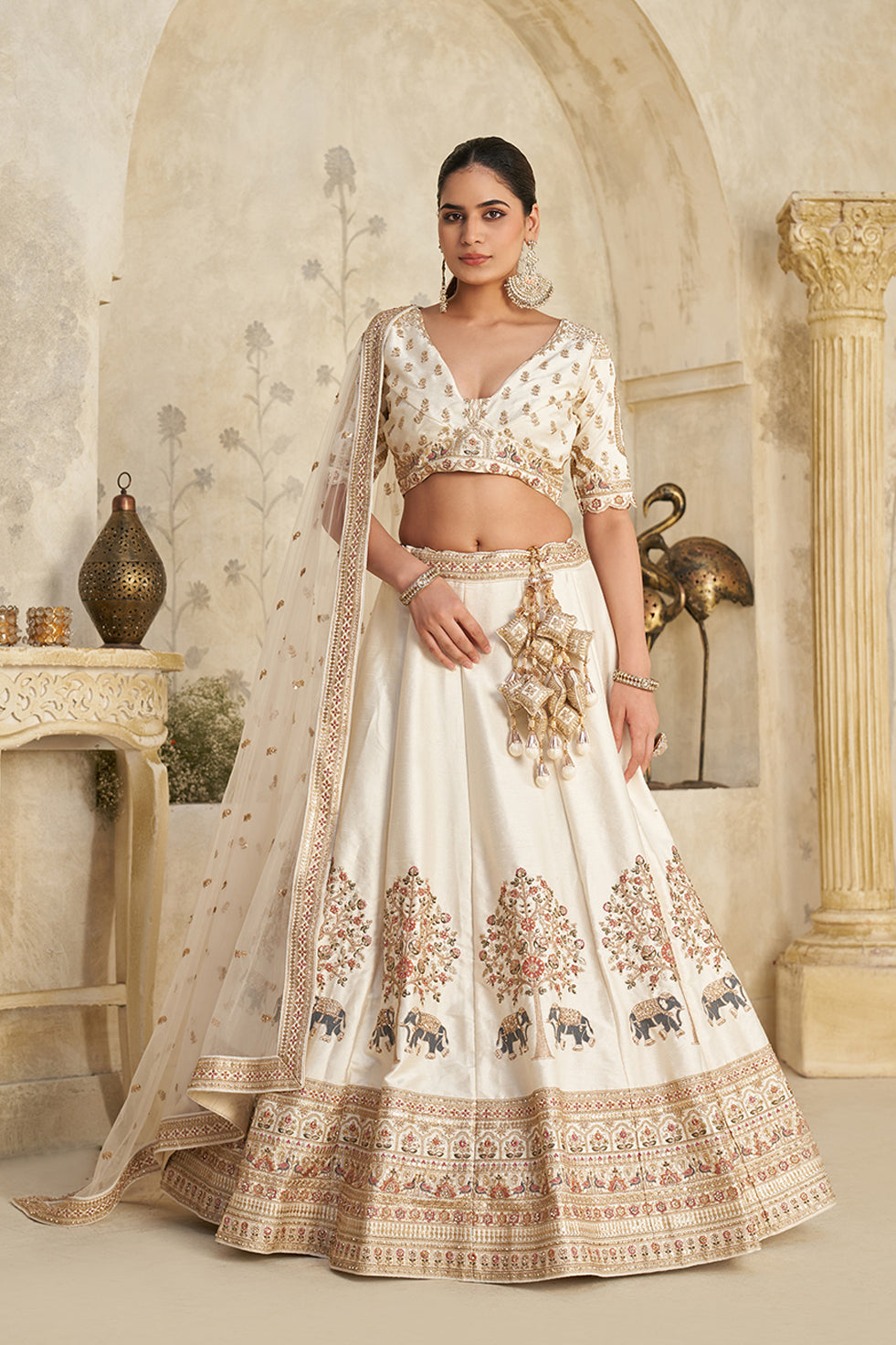Cream Heritage Luxe Lehenga
