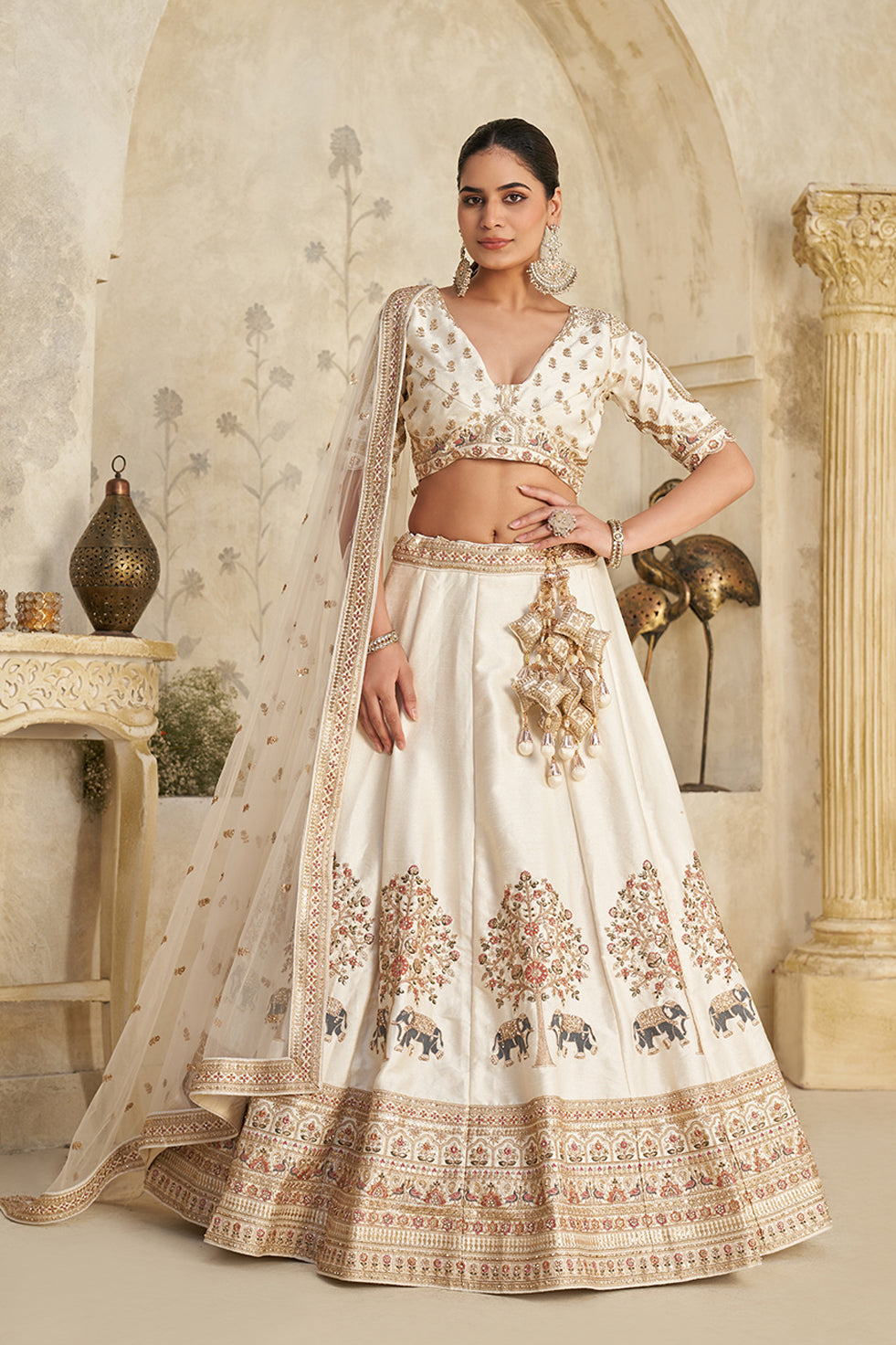 Cream Heritage Luxe Lehenga