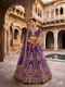 Purple Bridal Lehenga in Raw Silk with Premium Work Detailing