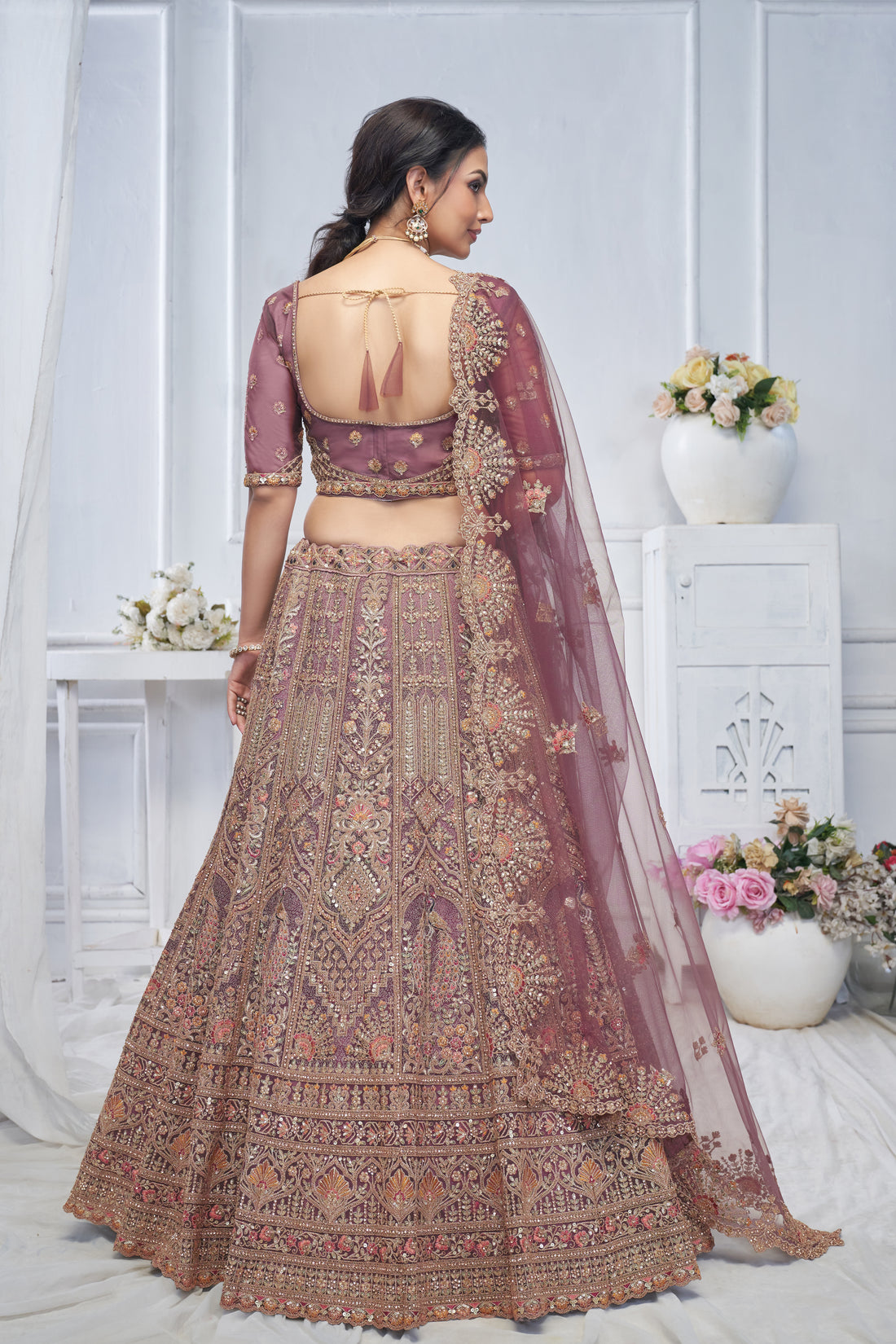 Bridal Onion Soft Net Lehenga