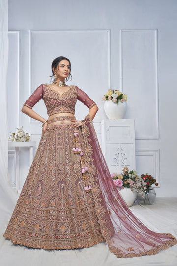 Bridal Onion Soft Net Lehenga