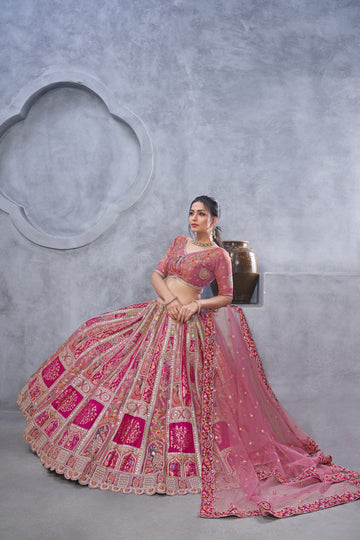 Purple Bridal Silk Lehenga