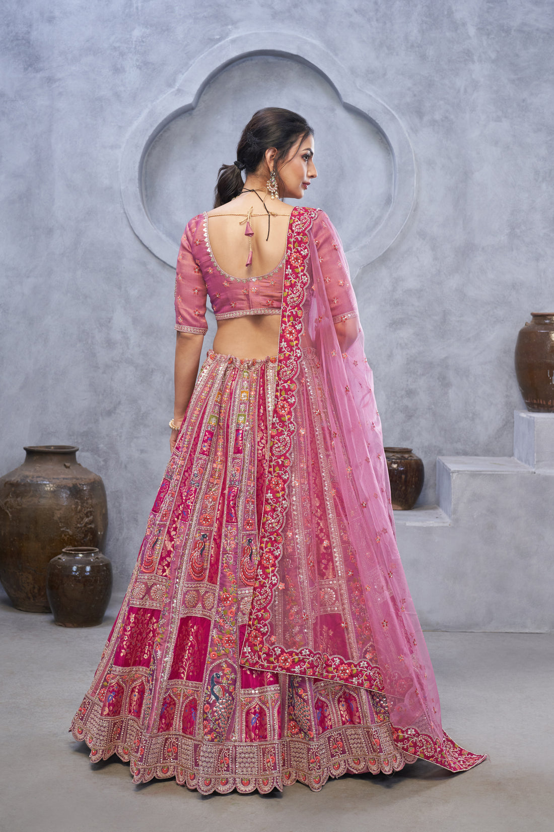 Purple Bridal Silk Lehenga
