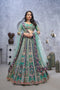 Green Organza Silk Paisley Embroidered Bridal Lehenga Choli with Soft Net Dupatta
