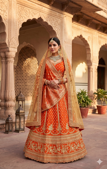 Luxury Rust Bridal Lehenga for Modern Indian Brides